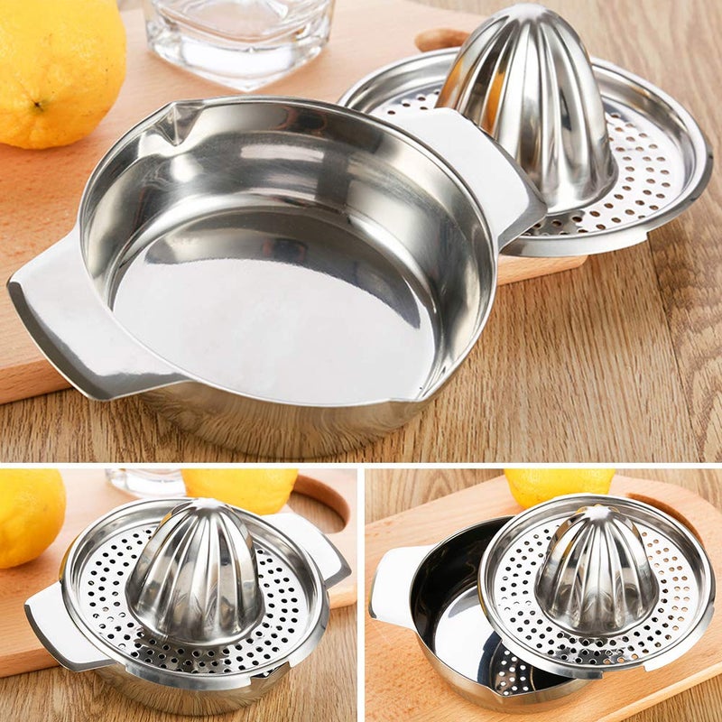 Vanleonet Stainless Steel Citrus Lemon Orange Juicer Manual Hand Squeezer, Juicer Hand Press Fruit Lemon Lime Orange Squeezer with Bowl - Image 4